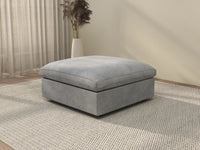 WJS Home 1 Piece Linen Light Grey Ottomans 40 Modular Design 1 Seater_11
