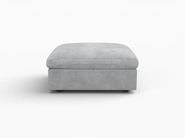 Deluxe Slope Cloud Sectional Sofa Covers | Light Grey Chenille and Linen Sofa Cover for with 1-Ottoman