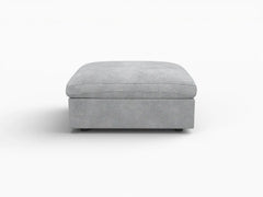 Deluxe Slope Cloud Sectional Sofa Covers | Light Grey Chenille and Linen Sofa Cover for with 1-Ottoman