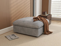WJS Home 1 Piece Linen Light Grey Ottomans 40 Modular Design 1 Seater_9