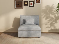 WJS Home 1 Piece Linen Light Grey Single Sofa 40 Adjustable Backrest Pillows 1 Seater_1
