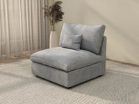 WJS Home 1 Piece Linen Light Grey Single Sofa 40 Adjustable Backrest Pillows 1 Seater_3