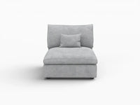 WJS Home 1 Piece Linen Light Grey Single Sofa 40 Adjustable Backrest Pillows 1 Seater_4