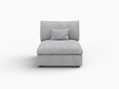 Deluxe Slope Cloud Sectional Sofa Covers | Light Grey Chenille and Linen Sofa Cover for 1-Seater