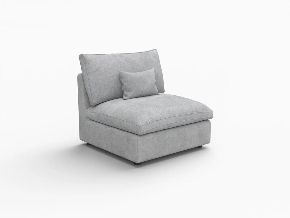 WJS Home 1 Piece Linen Light Grey Single Sofa 40 Adjustable Backrest Pillows 1 Seater_5