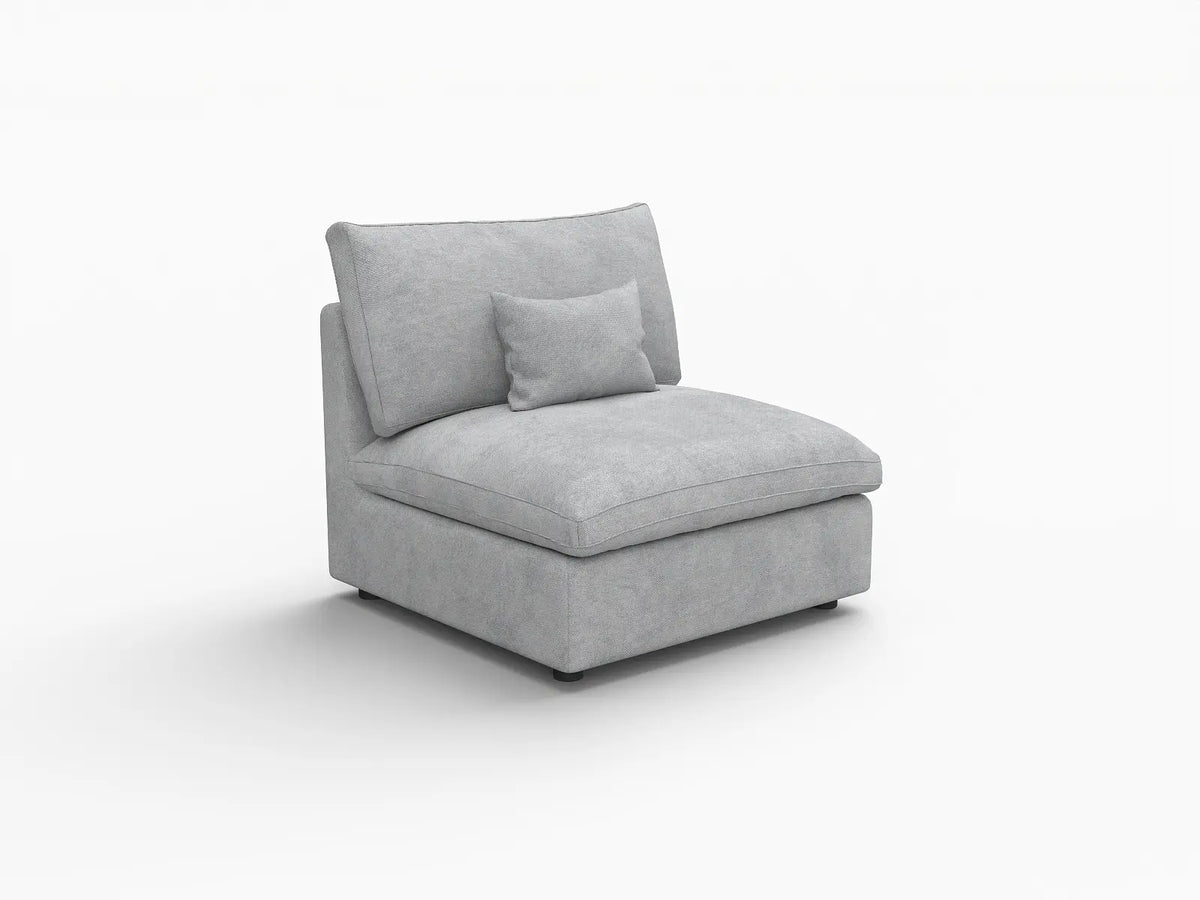 WJS Home 1 Piece Linen Light Grey Single Sofa 40 Adjustable Backrest Pillows 1 Seater_5