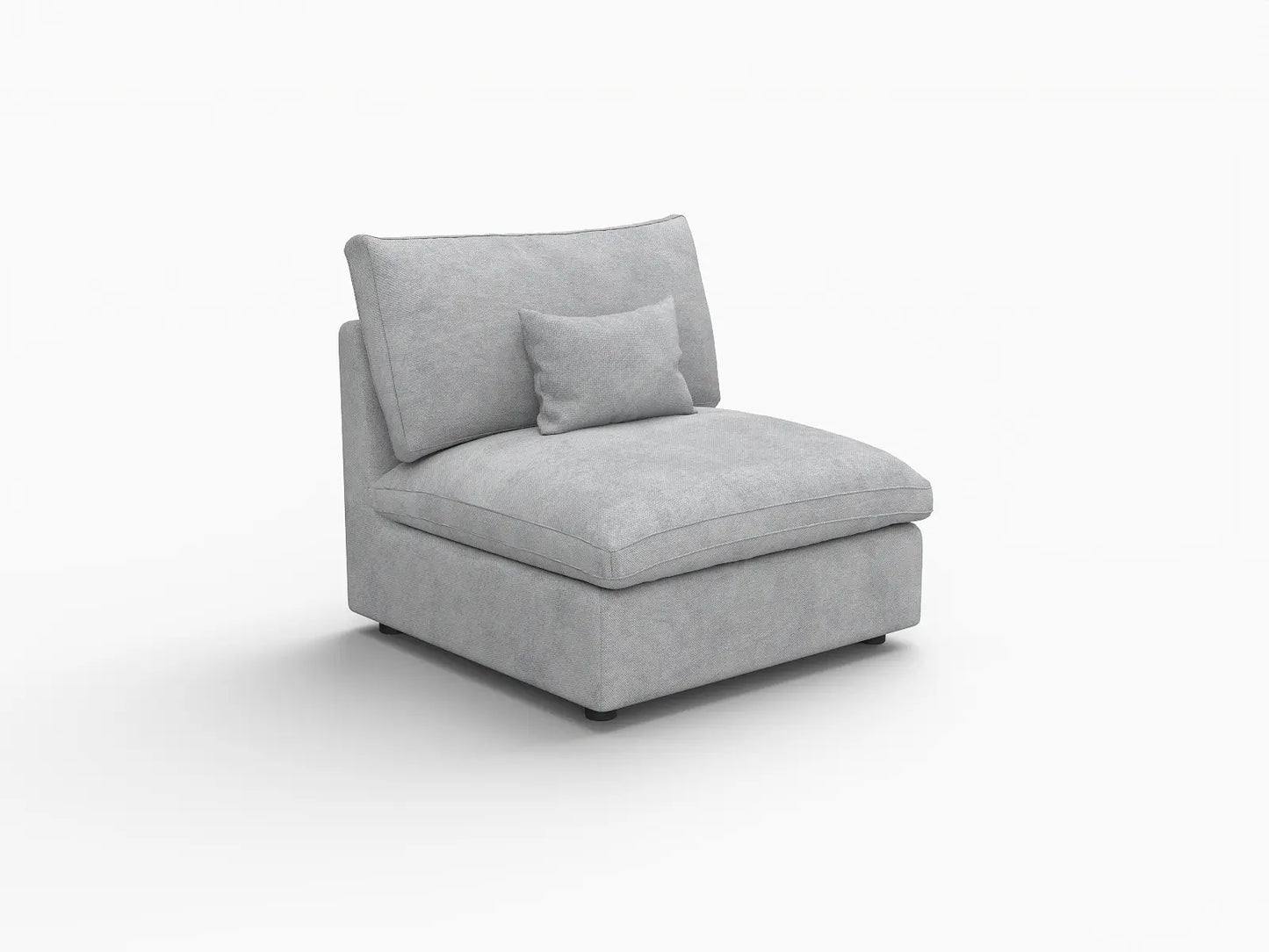 WJS Home 1 Piece Linen Light Grey Single Sofa 40 Adjustable Backrest Pillows 1 Seater_5