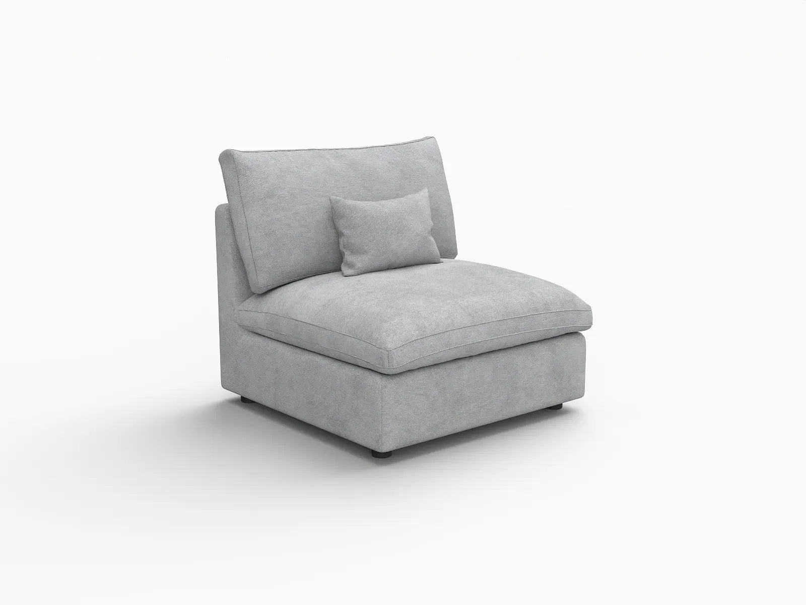WJS Home 1 Piece Linen Light Grey Single Sofa 40 Adjustable Backrest Pillows 1 Seater_5