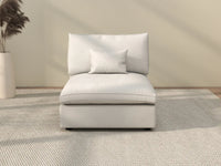 WJS Home 1 Piece Linen White Single Sofa 40 Adjustable Backrest Pillows 1 Seater_2
