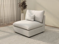WJS Home 1 Piece Linen White Single Sofa 40 Adjustable Backrest Pillows 1 Seater_3