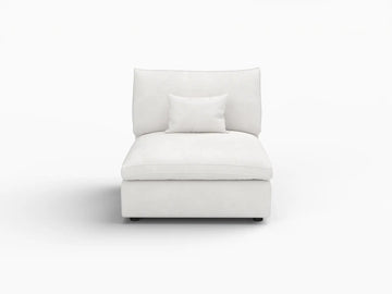 Fundas para Sofá Seccional Slope Cloud de Lujo | Funda de Sofá de Chenilla Blanca y Lino para 1 Plaza