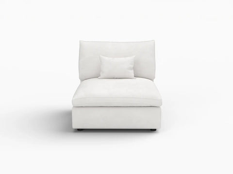 Deluxe Slope Cloud Sectional Sofa Covers | White Chenille and Linen Sofa Cover for 1-Seater
