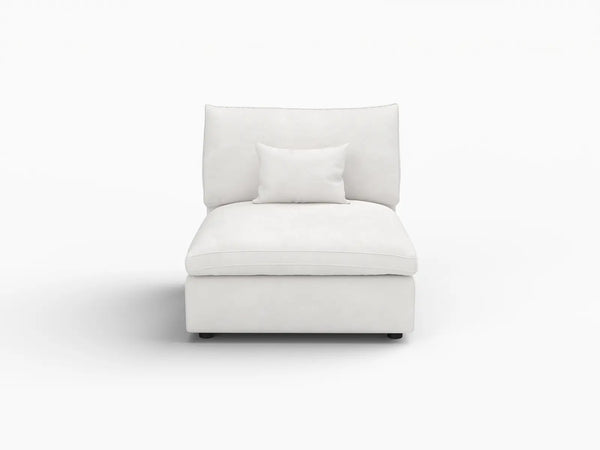 Deluxe Slope Cloud Sectional Sofa Covers | White Chenille and Linen Sofa Cover for 1-Seater