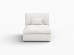 Deluxe Slope Cloud Sectional Sofa Covers | White Chenille and Linen Sofa Cover for 1-Seater