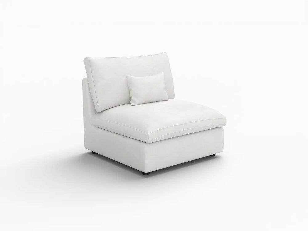 WJS Home 1 Piece Linen White Single Sofa 40 Adjustable Backrest Pillows 1 Seater_5