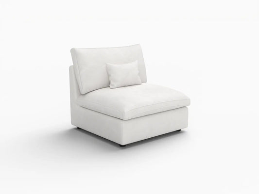 WJS Home 1 Piece Linen White Single Sofa 40 Adjustable Backrest Pillows 1 Seater_5