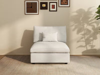 WJS Home 1 Piece Linen White Single Sofa 40 Adjustable Backrest Pillows 1 Seater_6