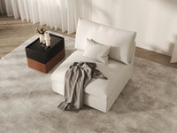 WJS Home 1 Piece Linen White Single Sofa 40 Adjustable Backrest Pillows 1 Seater_7