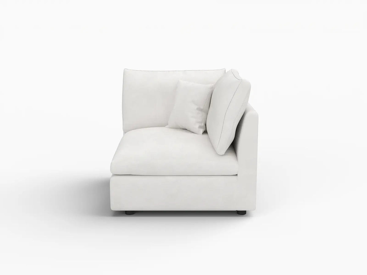 Deluxe Slope Cloud Sectional Sofa Covers | White Chenille and Linen Sofa Cover for 1-Seater