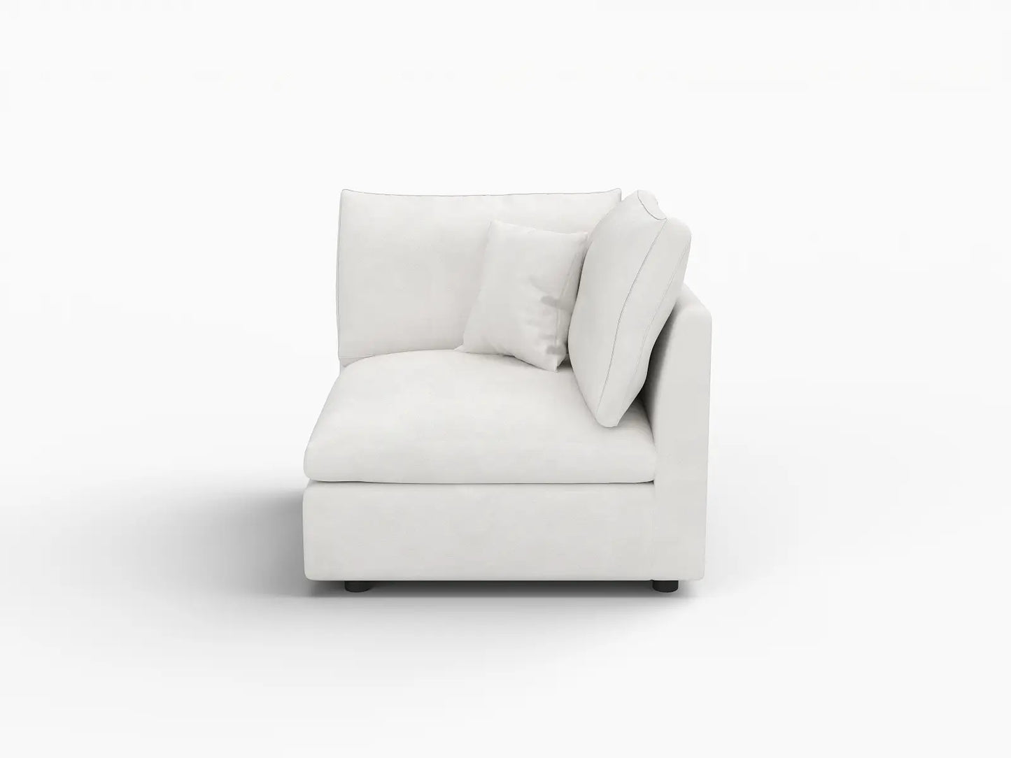 Sofás seccionales Deluxe Slope Cloud | Sofá individual de lino negro de una pieza, 101 cm, respaldo ajustable y cojines, monoplaza