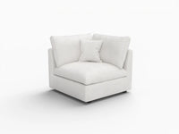 Sofás seccionales Deluxe Slope Cloud | Sofá individual de lino negro de una pieza, 101 cm, respaldo ajustable y cojines, monoplaza