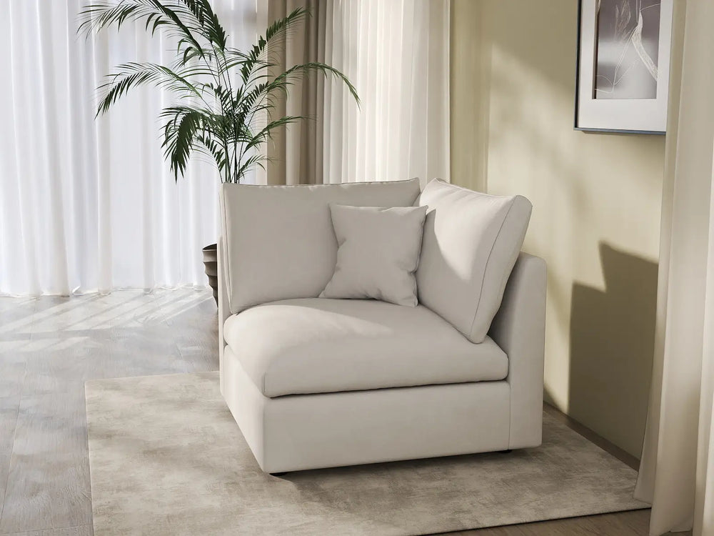 Sofás seccionales Deluxe Slope Cloud | Sofá individual de lino negro de una pieza, 101 cm, respaldo ajustable y cojines, monoplaza