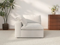 WJS Home 1 Piece White Cotton and Linen Armless Single Sofa 1 Seater_2