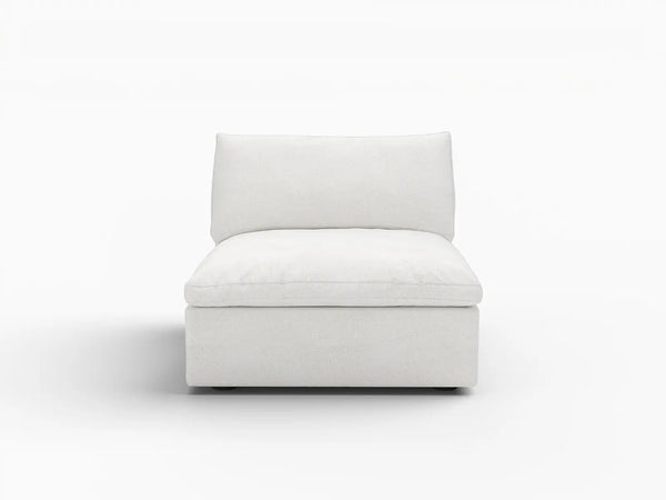Deluxe Premium Cloud Sectional Sofas Covers | White Cotton and Linen Sofa Cover Mid Seat