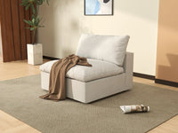 WJS Home 1 Piece White Cotton and Linen Armless Single Sofa 1 Seater_6_9850e3fe 10bd 4336 84eb 51f15416e377