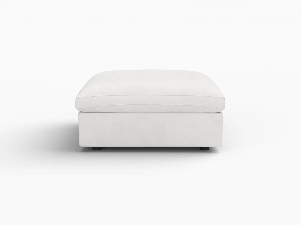 WJS Home 1 Piece White Linen Ottomans_4