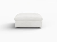 WJS Home 1 Piece White Linen Ottomans_4
