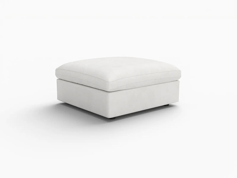 WJS Home 1 Piece White Linen Ottomans_5