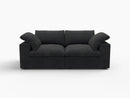 Deluxe Premium Cloud Sectional Sofas Covers | Premium Cloud Cotton and Linen Black 2-Seater Covers