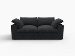 Deluxe Premium Cloud Sectional Sofas Covers | Premium Cloud Cotton and Linen Black 2-Seater Covers