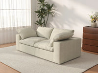 WJS Home 2 Piece Cotton and Linen Khaki Loveseats 80 Removable _ Washable Covers 2 Seater_3