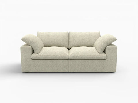 Deluxe Premium Cloud Sectional Sofas Covers | Khaki Cotton and Linen Sofa Cover for 2-Seater