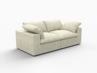 WJS Home 2 Piece Cotton and Linen Khaki Loveseats 80 Removable _ Washable Covers 2 Seater_5