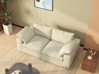 WJS Home 2 Piece Cotton and Linen Khaki Loveseats 80 Removable _ Washable Covers 2 Seater_8