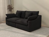 WJS Home 2 Piece Linen Black Loveseats 80 Modular Design 2 Seater_3