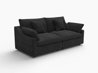 WJS Home 2 Piece Linen Black Loveseats 80 Modular Design 2 Seater_5