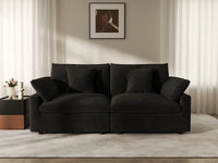 WJS Home 2 Piece Linen Black Loveseats 80 Modular Design 2 Seater_7