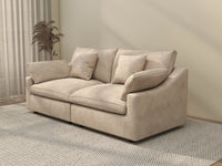WJS Home 2 Piece Linen Khaki Loveseats 2 Seater_3