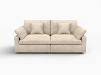 WJS Home 2 Piece Linen Khaki Loveseats 2 Seater_4