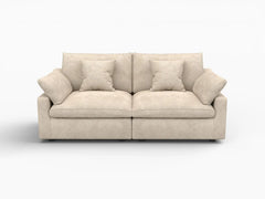 Deluxe Slope Cloud Sectional Sofa Covers | Khaki Chenille and Linen Sofa Cover for 2-Seater