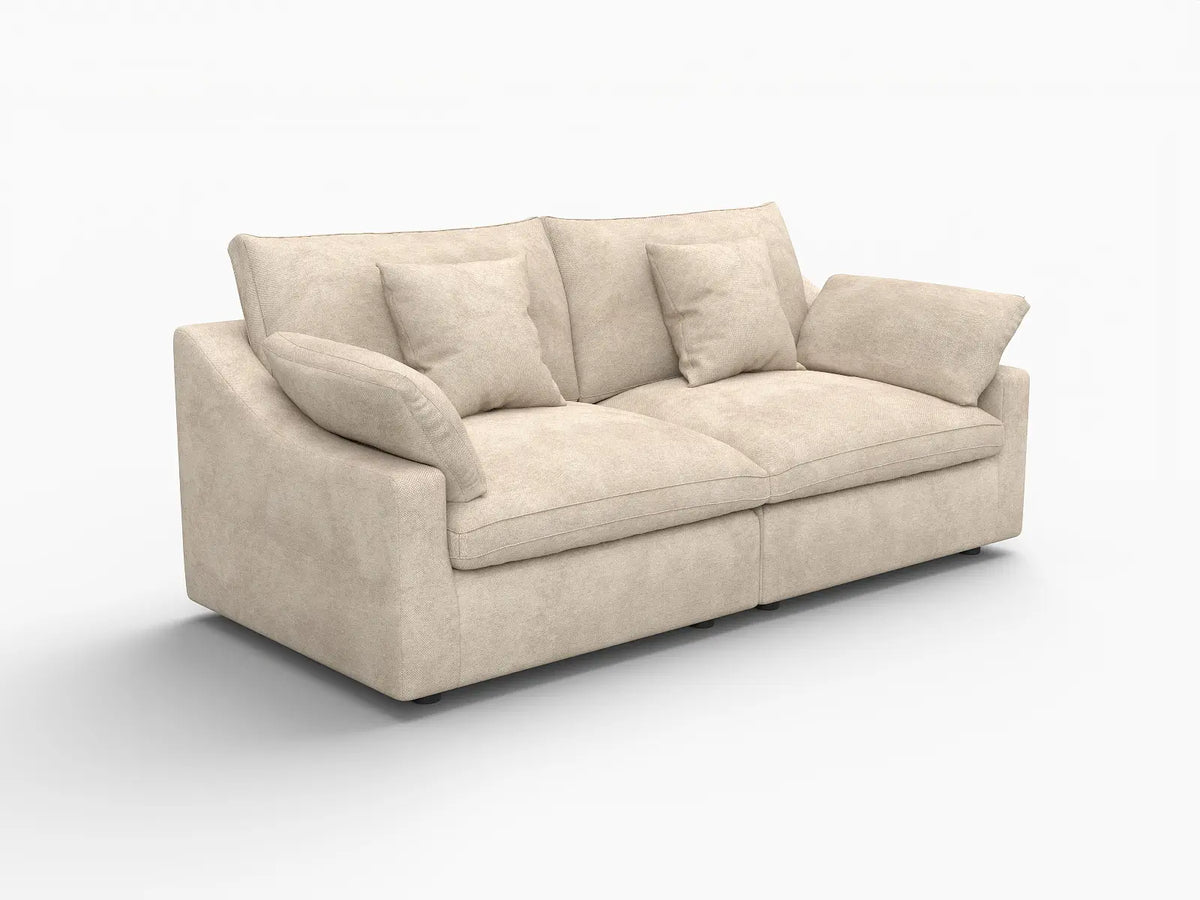 WJS Home 2 Piece Linen Khaki Loveseats 2 Seater_5