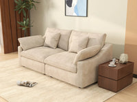 WJS Home 2 Piece Linen Khaki Loveseats 2 Seater_8