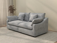 WJS Home 2 Piece Linen Light Grey Loveseats 80 Modular Design 2 Seater_3