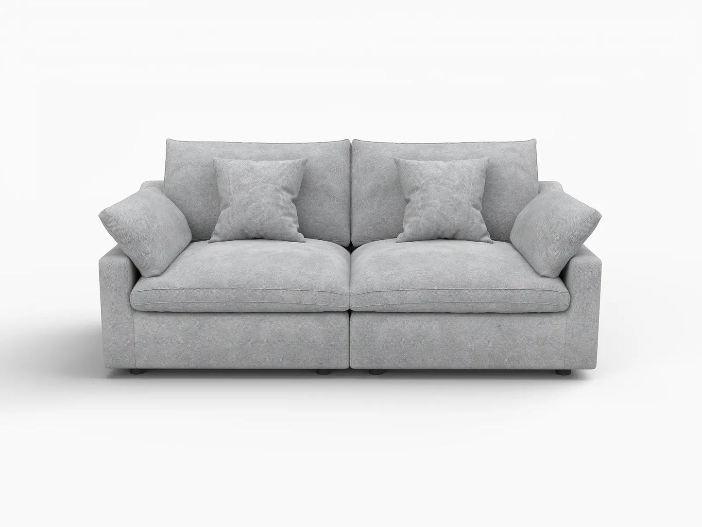 WJS Home 2 Piece Linen Light Grey Loveseats 80 Modular Design 2 Seater_4
