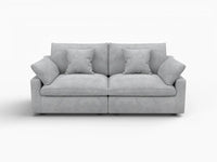 WJS Home 2 Piece Linen Light Grey Loveseats 80 Modular Design 2 Seater_4