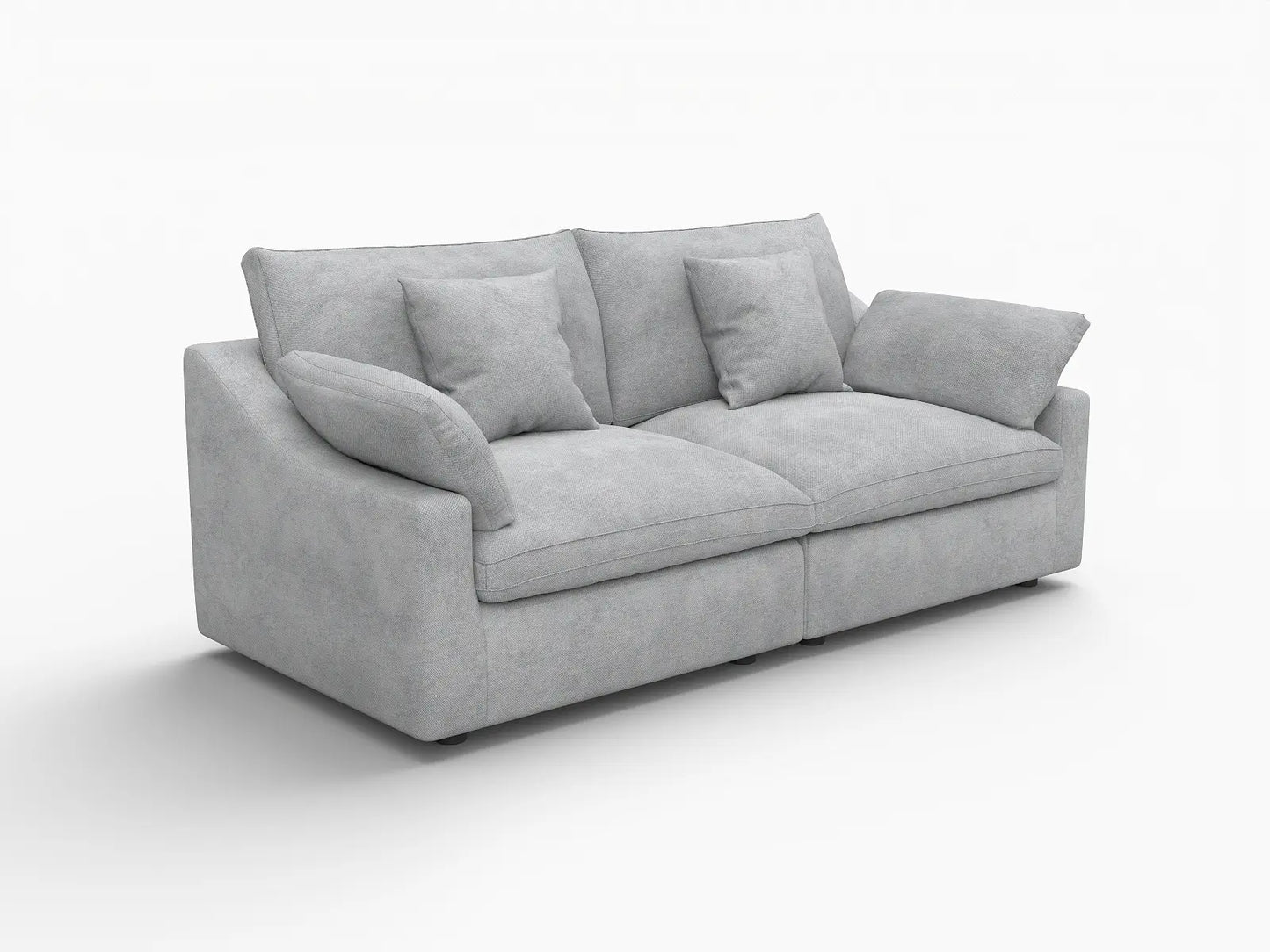WJS Home 2 Piece Linen Light Grey Loveseats 80 Modular Design 2 Seater_5